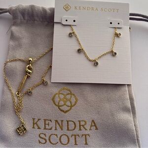 ✨Kendra Scott Amelia Crystal Chain Necklace Gold Multi Mix New $65  Pouch💎